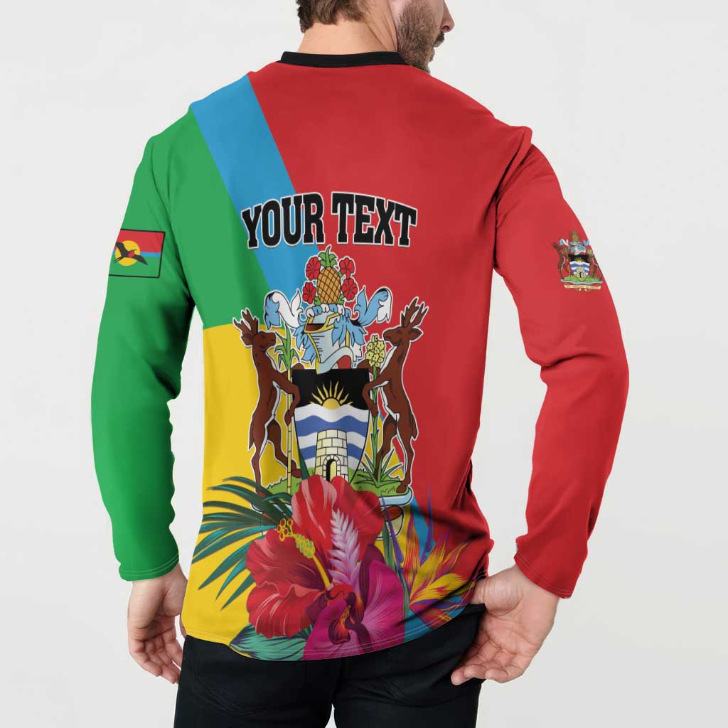 Personalised Barbuda Button Sweatshirt Frigate Bird Tropical Style