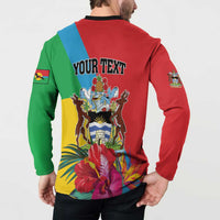 Personalised Barbuda Button Sweatshirt Frigate Bird Tropical Style