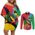 Personalised Barbuda Couples Matching Off Shoulder Short Dress and Long Sleeve Button Shirt Frigate Bird Tropical Style