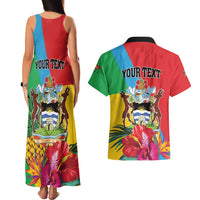 Personalised Barbuda Couples Matching Tank Maxi Dress and Hawaiian Shirt Frigate Bird Tropical Style
