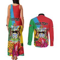 Personalised Barbuda Couples Matching Tank Maxi Dress and Long Sleeve Button Shirt Frigate Bird Tropical Style
