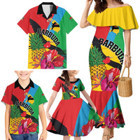 Personalised Barbuda Family Matching Mermaid Dress and Hawaiian Shirt Frigate Bird Tropical Style