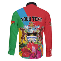 Personalised Barbuda Family Matching Off The Shoulder Long Sleeve Dress and Hawaiian Shirt Frigate Bird Tropical Style