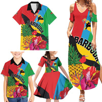Personalised Barbuda Family Matching Summer Maxi Dress and Hawaiian Shirt Frigate Bird Tropical Style - Wonder Print Shop