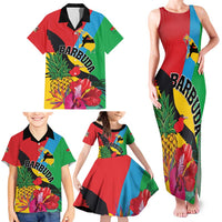 Personalised Barbuda Family Matching Tank Maxi Dress and Hawaiian Shirt Frigate Bird Tropical Style - Wonder Print Shop