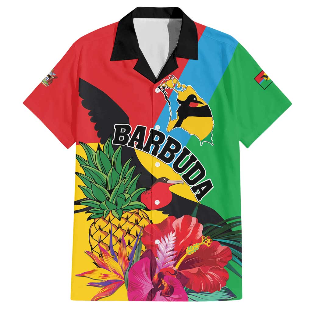 Personalised Barbuda Hawaiian Shirt Frigate Bird Tropical Style - Wonder Print Shop