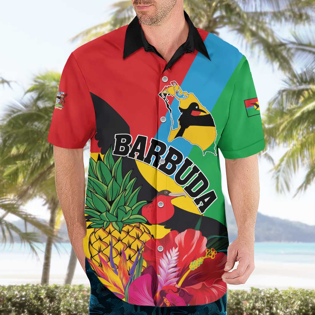 Personalised Barbuda Hawaiian Shirt Frigate Bird Tropical Style - Wonder Print Shop