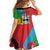 Personalised Barbuda Kid Short Sleeve Dress Frigate Bird Tropical Style - Wonder Print Shop