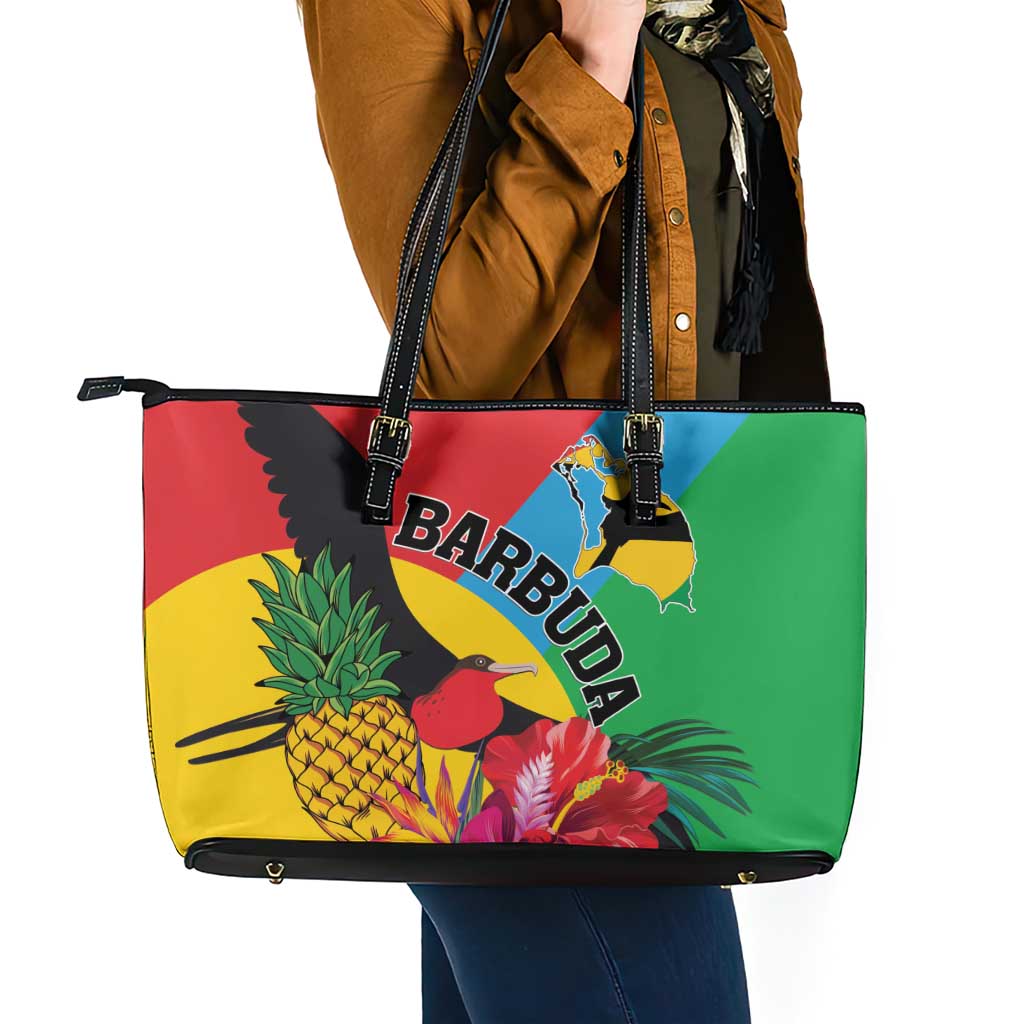 Barbuda Leather Tote Bag Frigate Bird Tropical Style