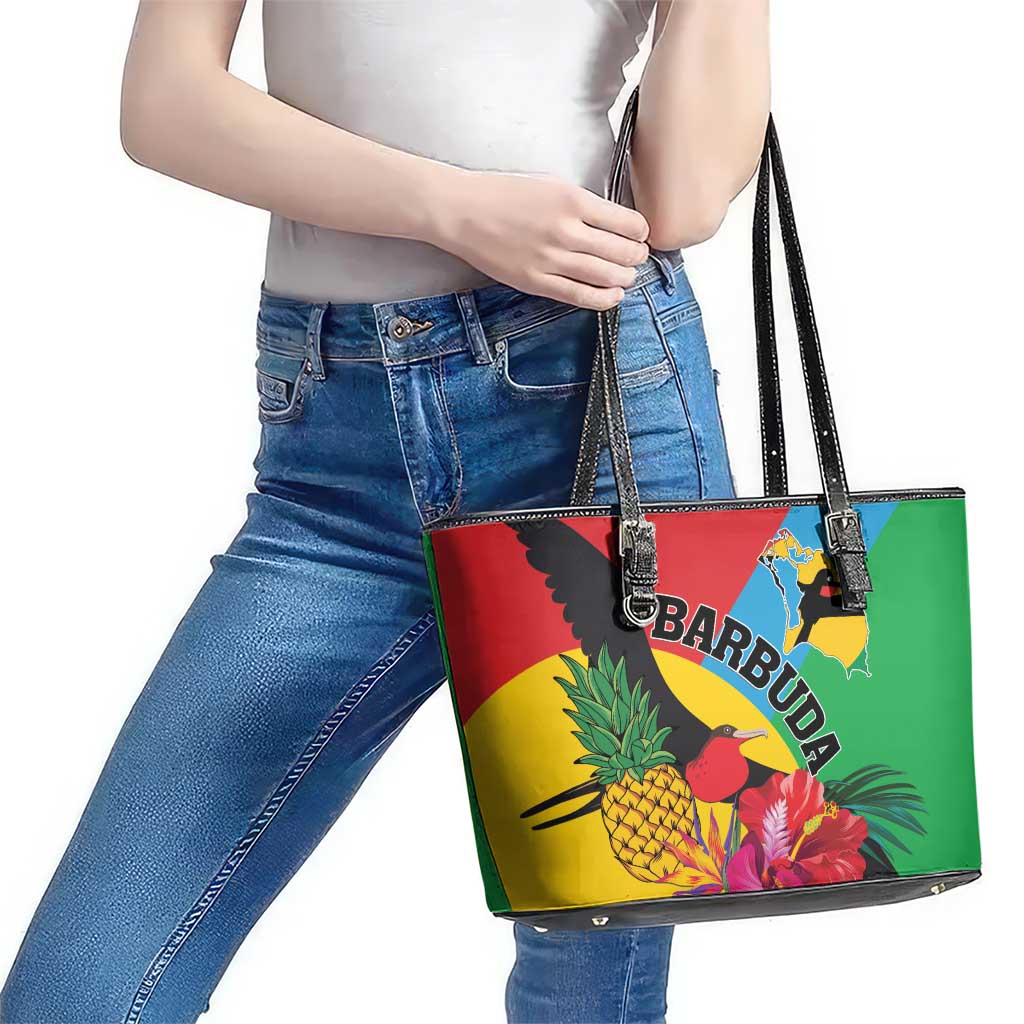 Barbuda Leather Tote Bag Frigate Bird Tropical Style