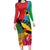 Personalised Barbuda Long Sleeve Bodycon Dress Frigate Bird Tropical Style - Wonder Print Shop