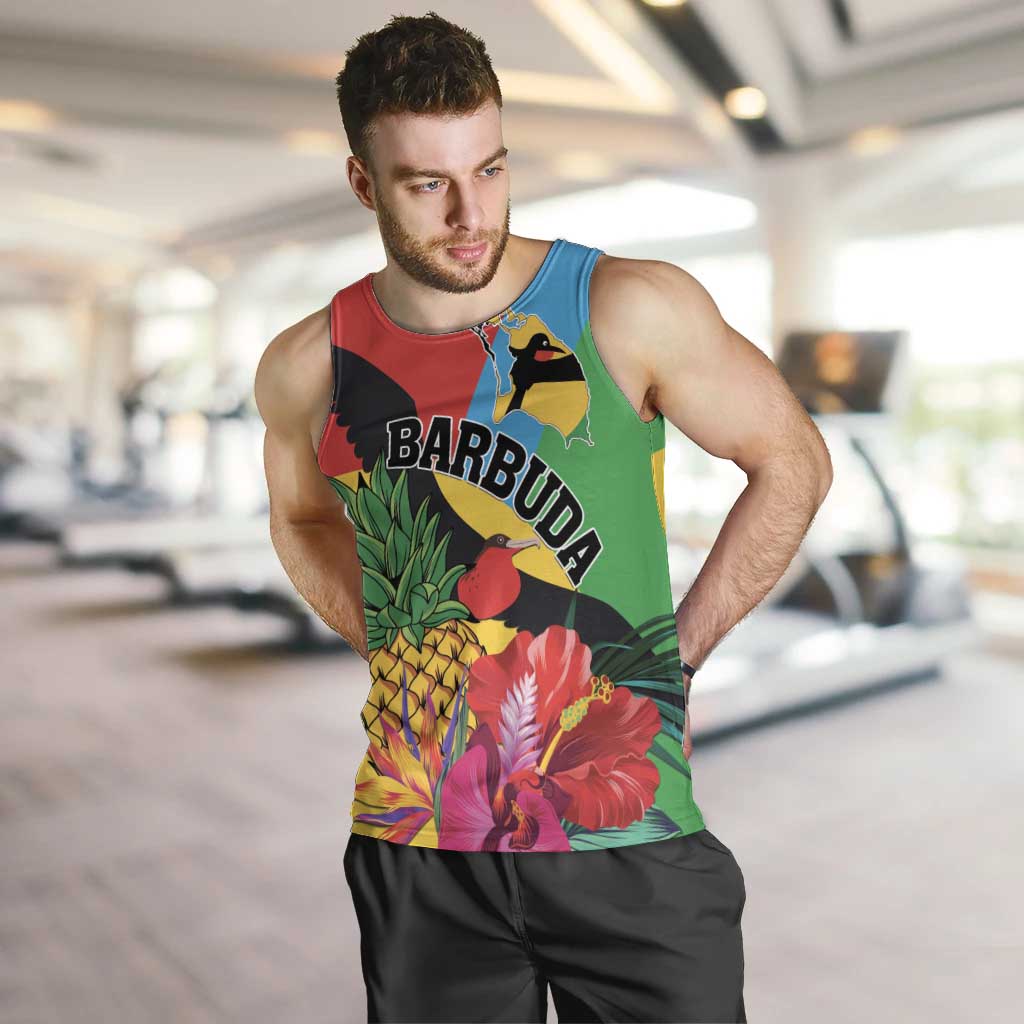 Personalised Barbuda Men Tank Top Frigate Bird Tropical Style - Wonder Print Shop