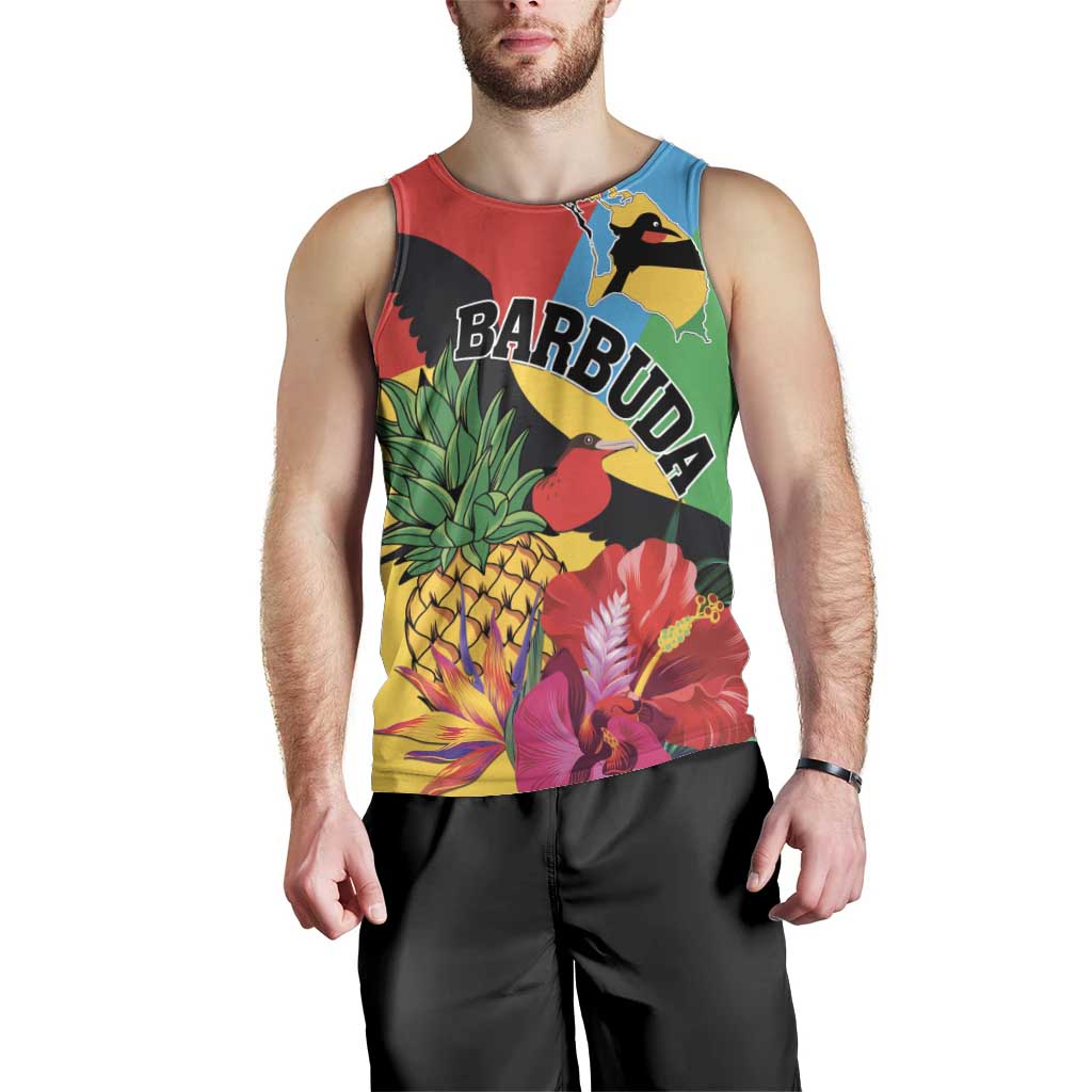 Personalised Barbuda Men Tank Top Frigate Bird Tropical Style - Wonder Print Shop