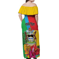 Personalised Barbuda Off Shoulder Maxi Dress Frigate Bird Tropical Style - Wonder Print Shop