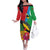 Personalised Barbuda Off The Shoulder Long Sleeve Dress Frigate Bird Tropical Style - Wonder Print Shop
