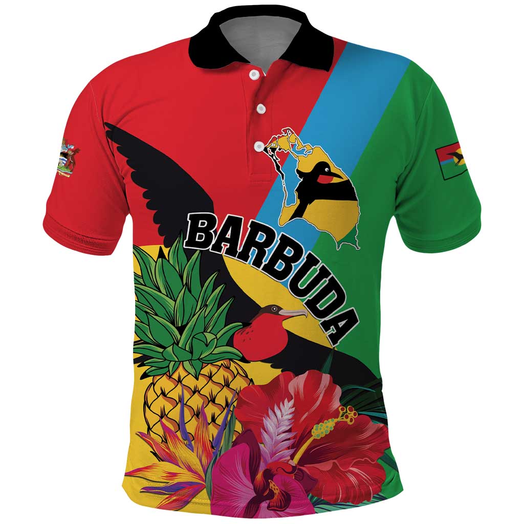 Personalised Barbuda Polo Shirt Frigate Bird Tropical Style - Wonder Print Shop