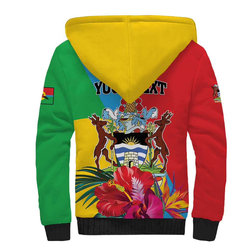 Personalised Barbuda Sherpa Hoodie Frigate Bird Tropical Style - Wonder Print Shop