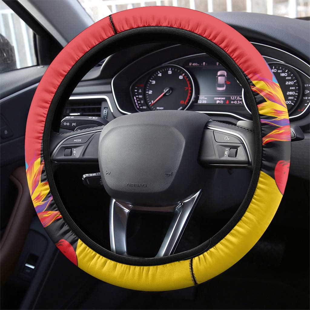 Barbuda Steering Wheel Cover Frigate Bird Tropical Style - Wonder Print Shop