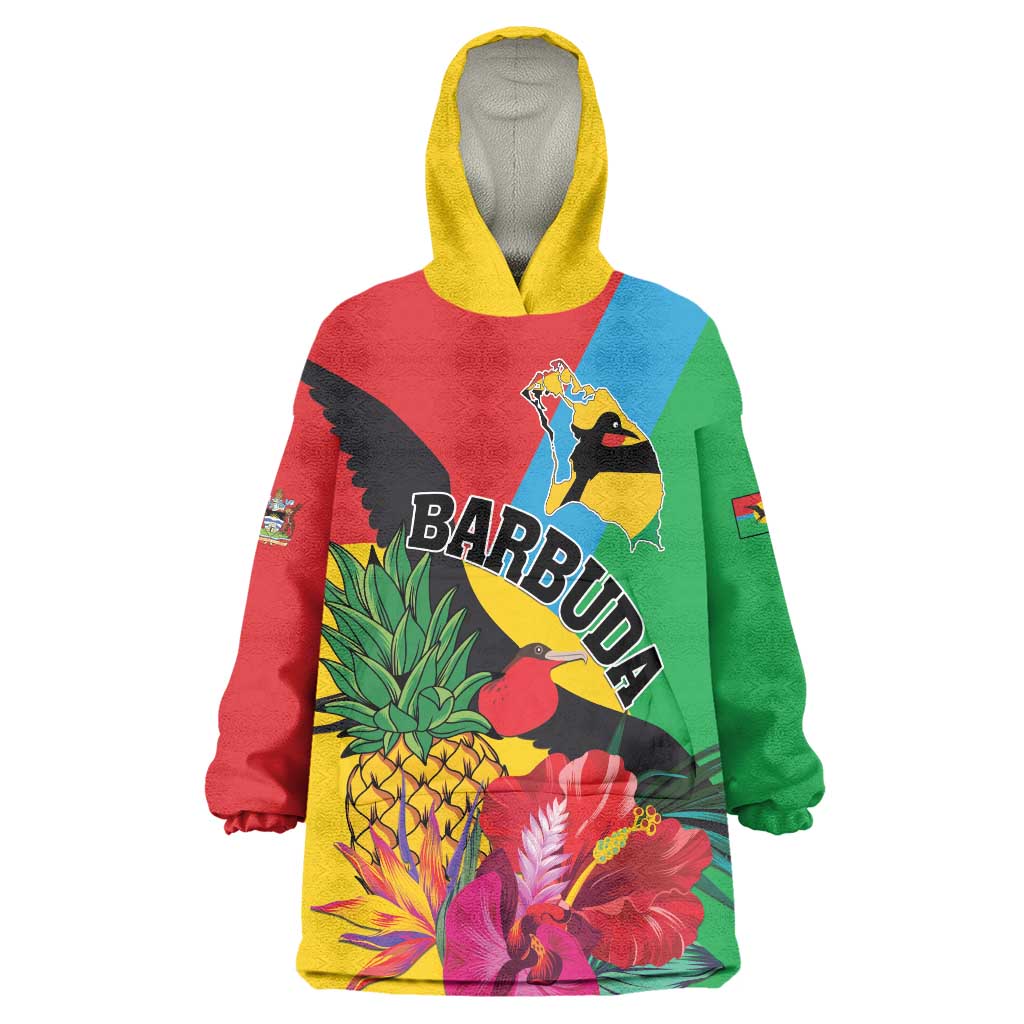 Personalised Barbuda Wearable Blanket Hoodie Frigate Bird Tropical Style - Wonder Print Shop