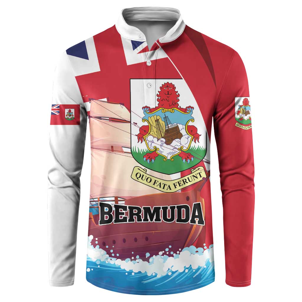 Personalised Bermuda Button Sweatshirt Quo Fata Ferunt