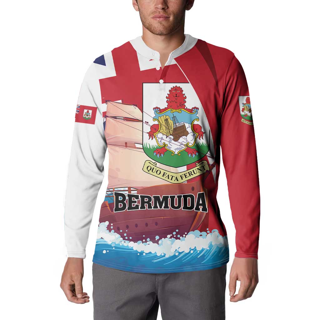 Personalised Bermuda Button Sweatshirt Quo Fata Ferunt