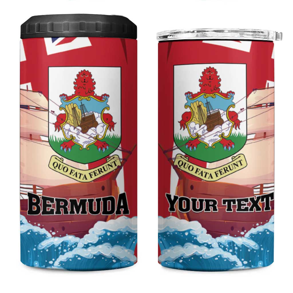 Personalised Bermuda 4 in 1 Can Cooler Tumbler Quo Fata Ferunt