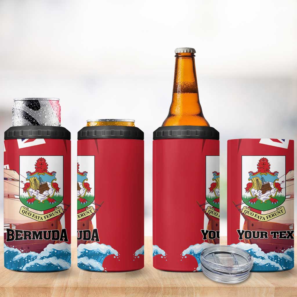 Personalised Bermuda 4 in 1 Can Cooler Tumbler Quo Fata Ferunt