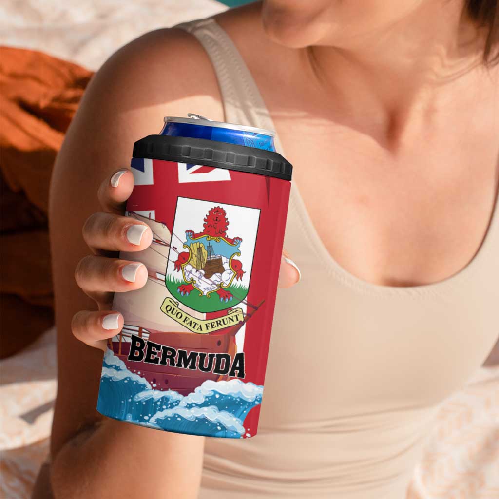 Personalised Bermuda 4 in 1 Can Cooler Tumbler Quo Fata Ferunt