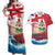 Personalised Bermuda Couples Matching Off Shoulder Maxi Dress and Hawaiian Shirt Quo Fata Ferunt