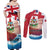 Personalised Bermuda Couples Matching Off Shoulder Maxi Dress and Long Sleeve Button Shirt Quo Fata Ferunt