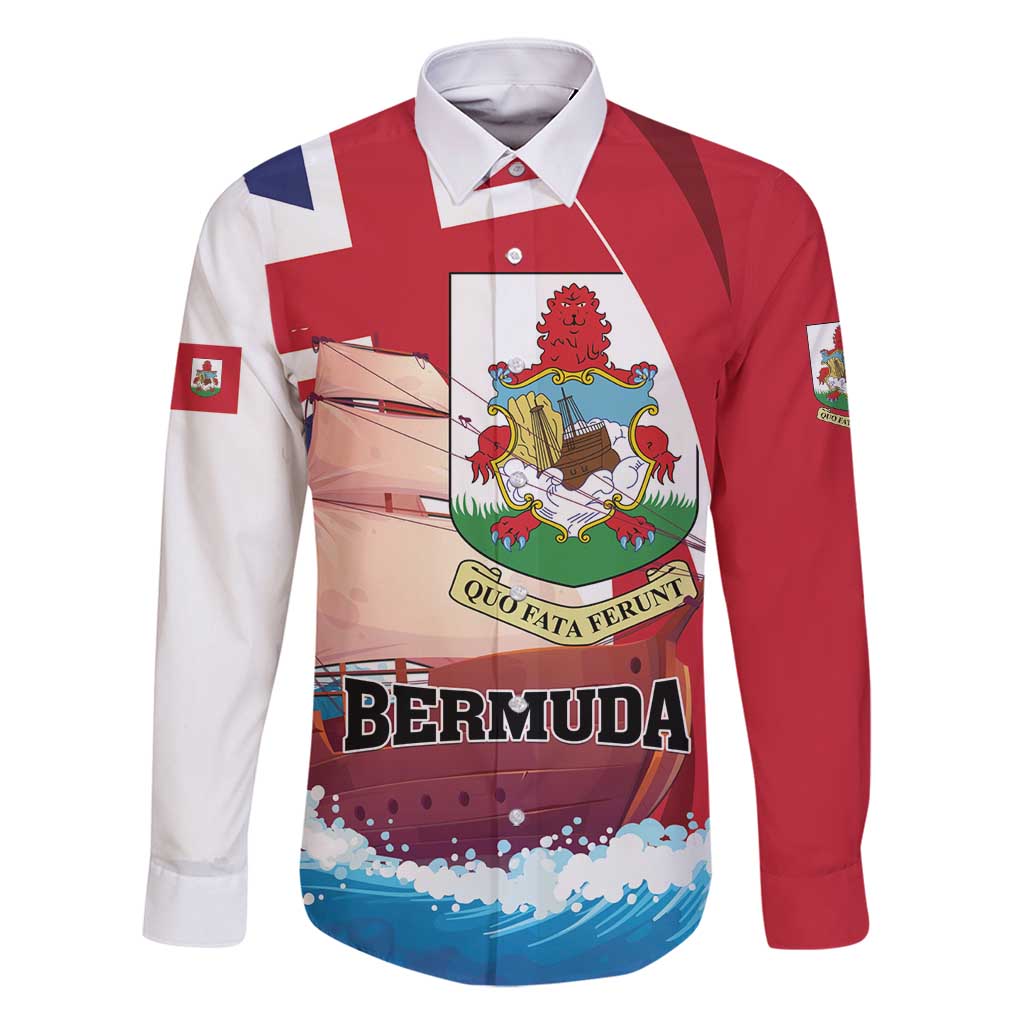 Personalised Bermuda Family Matching Long Sleeve Bodycon Dress and Hawaiian Shirt Quo Fata Ferunt
