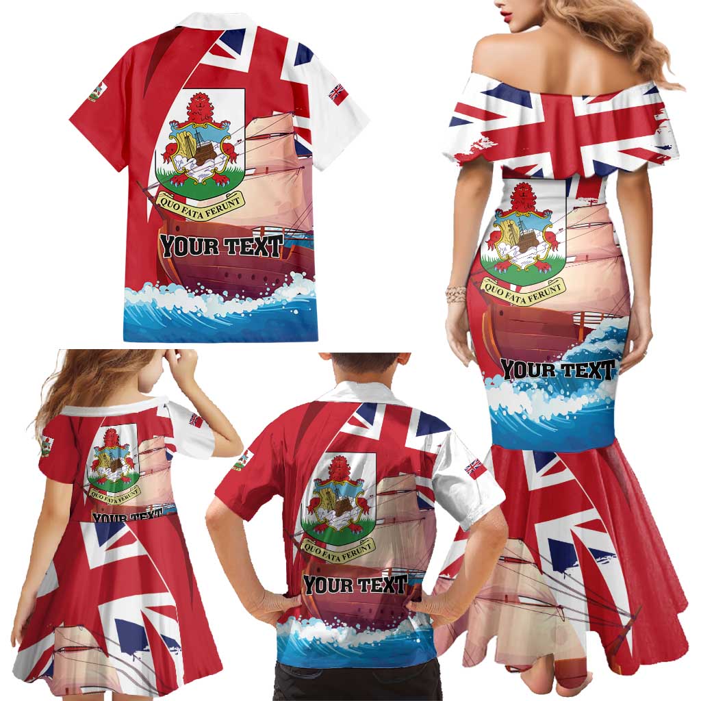 Personalised Bermuda Family Matching Mermaid Dress and Hawaiian Shirt Quo Fata Ferunt
