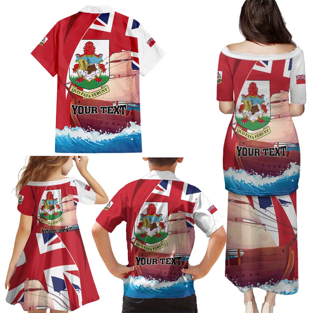 Personalised Bermuda Family Matching Puletasi and Hawaiian Shirt Quo Fata Ferunt