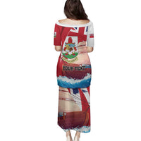 Personalised Bermuda Family Matching Puletasi and Hawaiian Shirt Quo Fata Ferunt