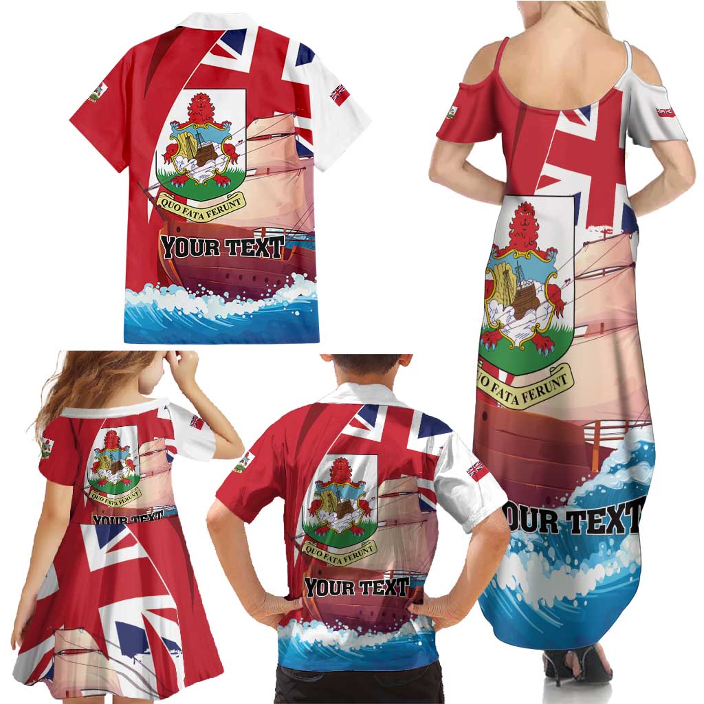Personalised Bermuda Family Matching Summer Maxi Dress and Hawaiian Shirt Quo Fata Ferunt - Wonder Print Shop