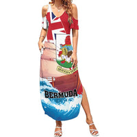 Personalised Bermuda Family Matching Summer Maxi Dress and Hawaiian Shirt Quo Fata Ferunt - Wonder Print Shop