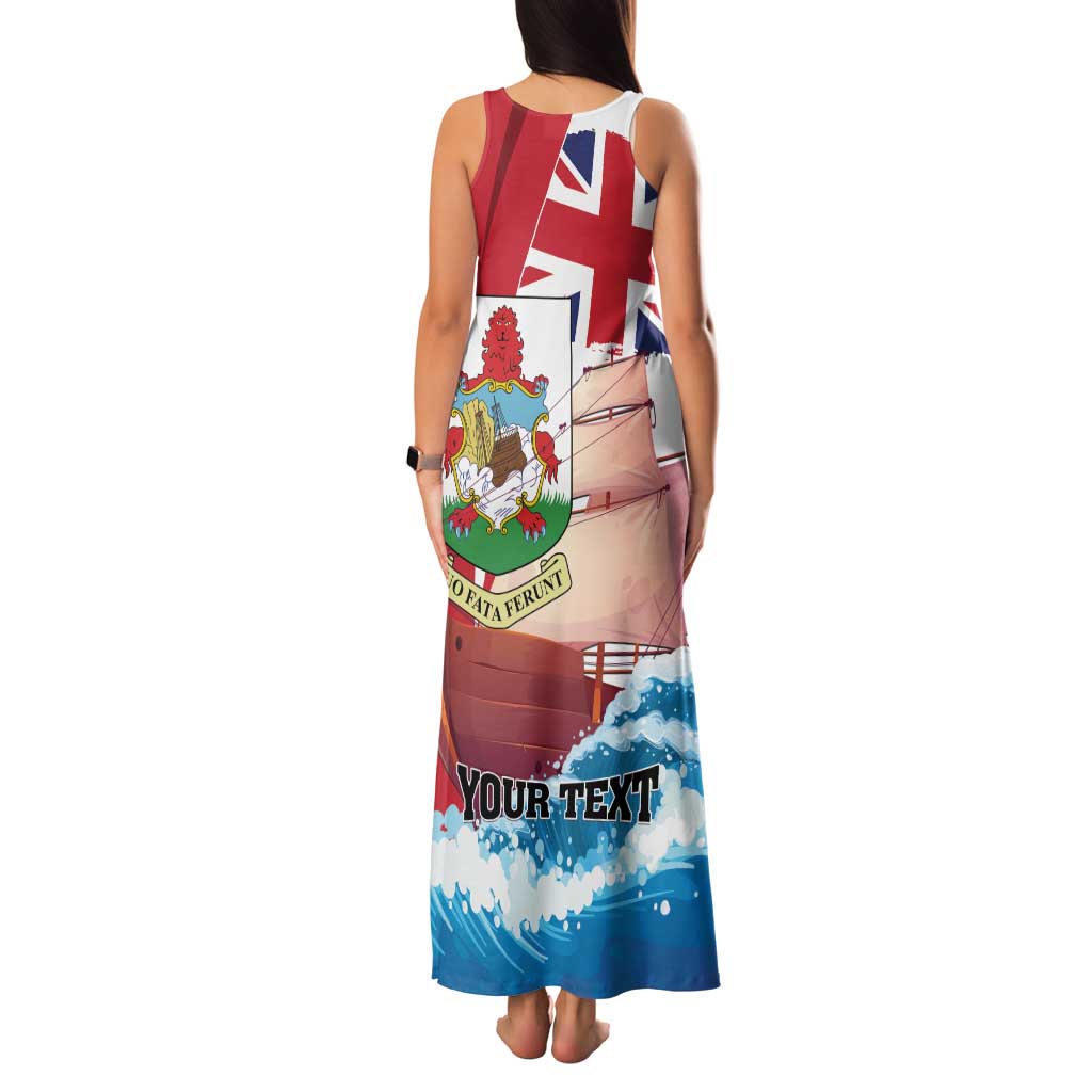 Personalised Bermuda Family Matching Tank Maxi Dress and Hawaiian Shirt Quo Fata Ferunt - Wonder Print Shop