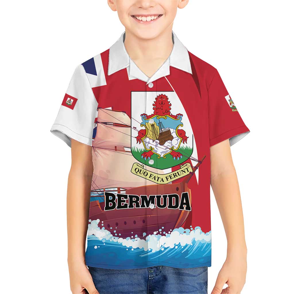 Personalised Bermuda Kid Hawaiian Shirt Quo Fata Ferunt - Wonder Print Shop