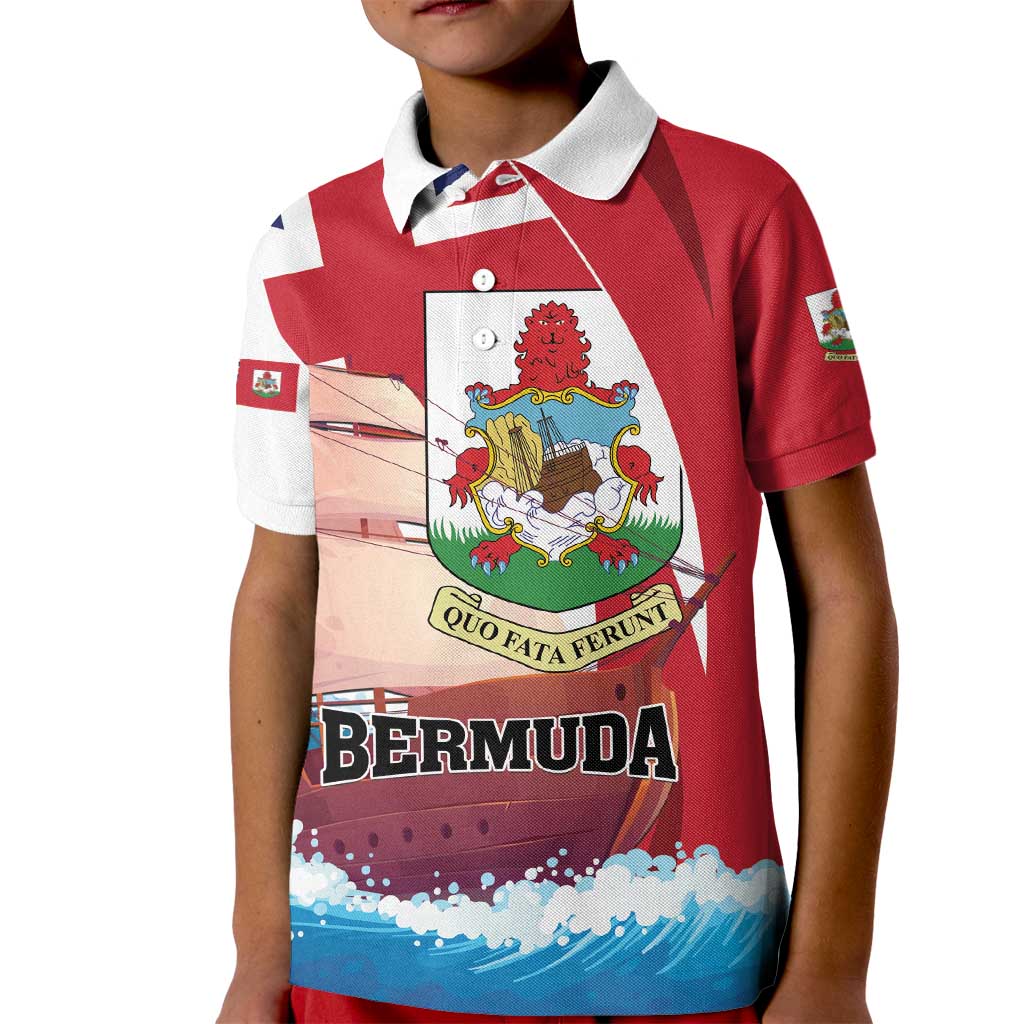 Personalised Bermuda Kid Polo Shirt Quo Fata Ferunt - Wonder Print Shop