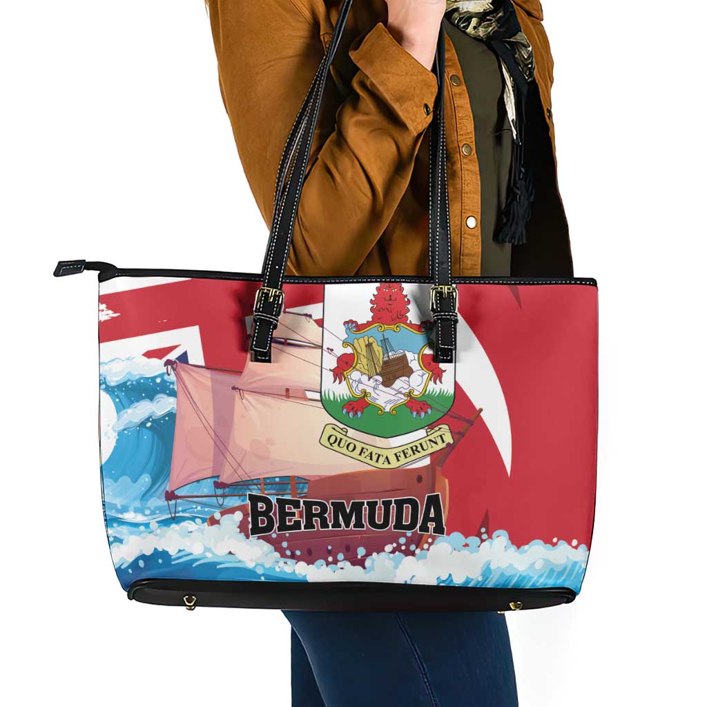 Bermuda Leather Tote Bag Quo Fata Ferunt