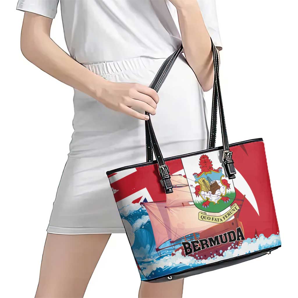 Bermuda Leather Tote Bag Quo Fata Ferunt
