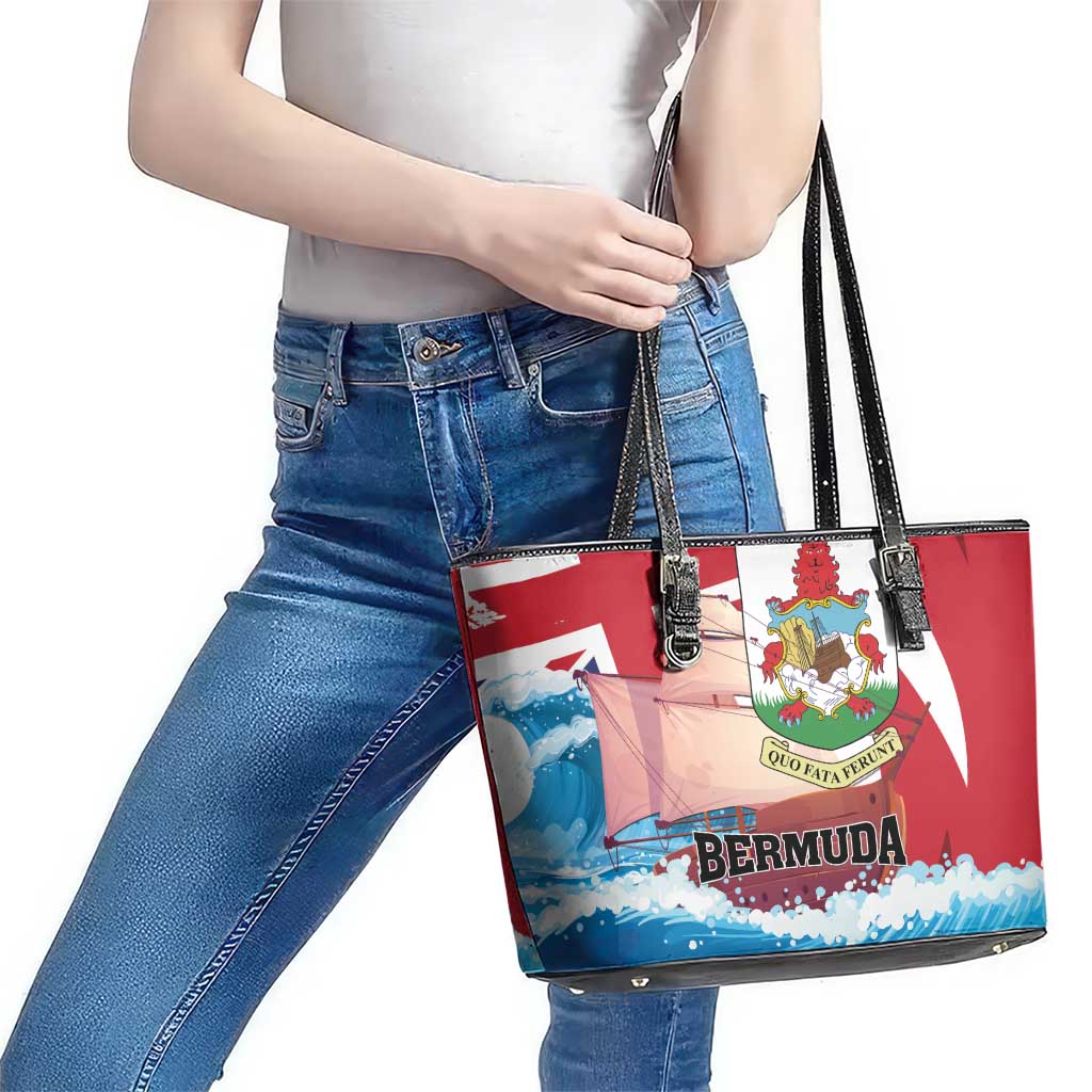 Bermuda Leather Tote Bag Quo Fata Ferunt