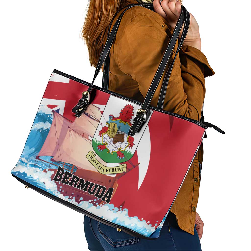Bermuda Leather Tote Bag Quo Fata Ferunt