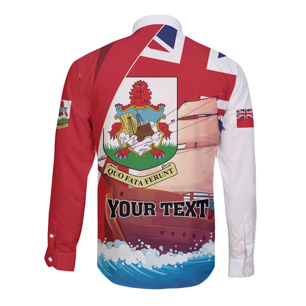 Personalised Bermuda Long Sleeve Button Shirt Quo Fata Ferunt