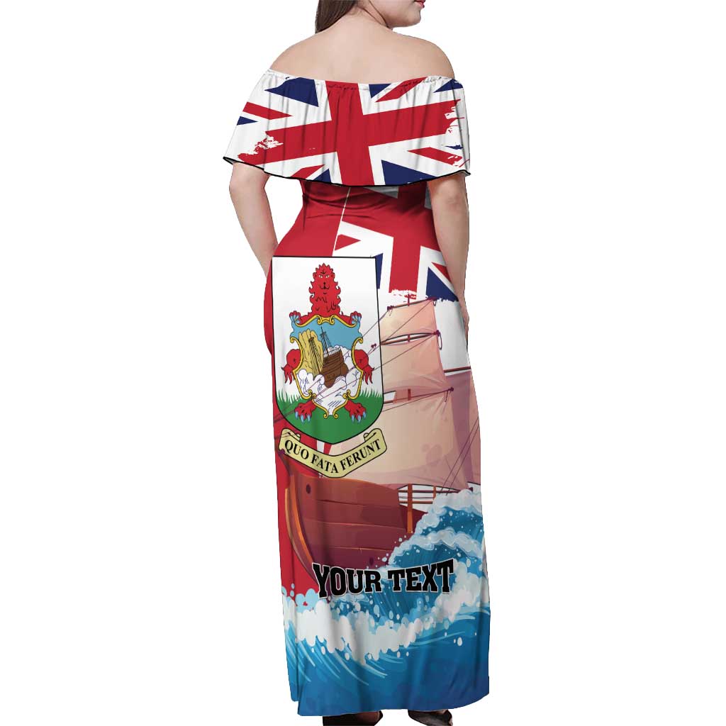 Personalised Bermuda Off Shoulder Maxi Dress Quo Fata Ferunt - Wonder Print Shop