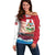 Personalised Bermuda Off Shoulder Sweater Quo Fata Ferunt - Wonder Print Shop