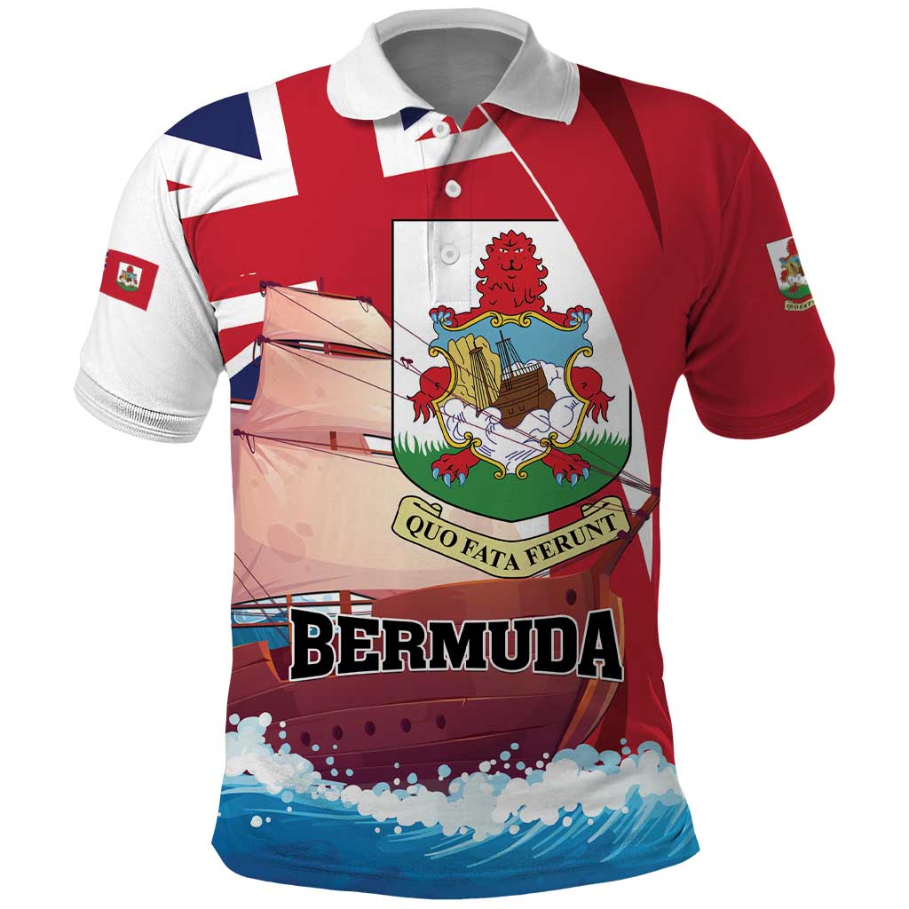 Personalised Bermuda Polo Shirt Quo Fata Ferunt - Wonder Print Shop