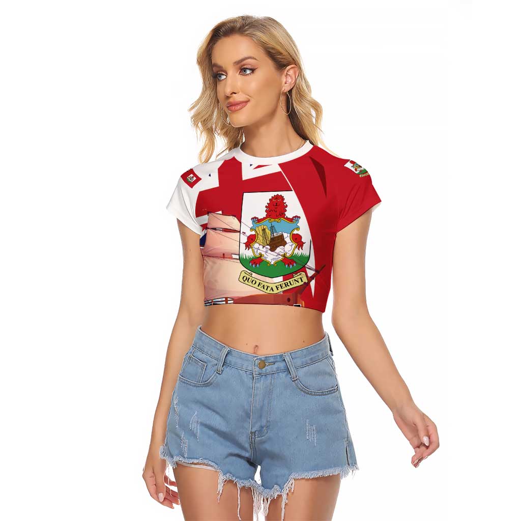 Personalised Bermuda Raglan Cropped T Shirt Quo Fata Ferunt - Wonder Print Shop