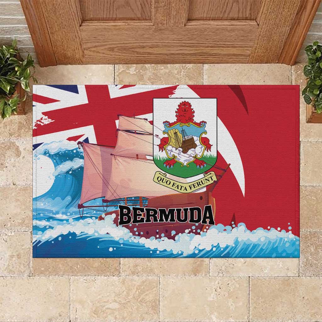 Bermuda Rubber Doormat Quo Fata Ferunt - Wonder Print Shop