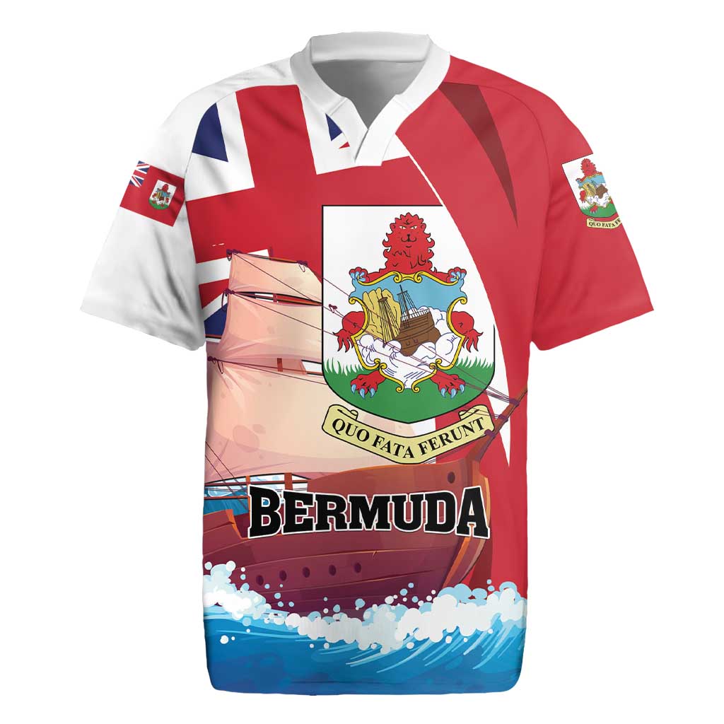 Personalised Bermuda Rugby Jersey Quo Fata Ferunt - Wonder Print Shop